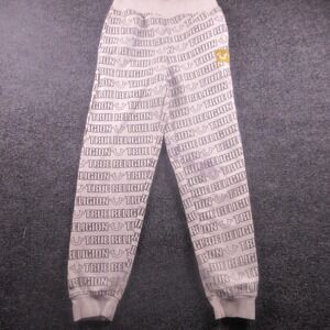 True Religion Pants Mens Medium White Logo Striped Fleece Jogger Sweatpants